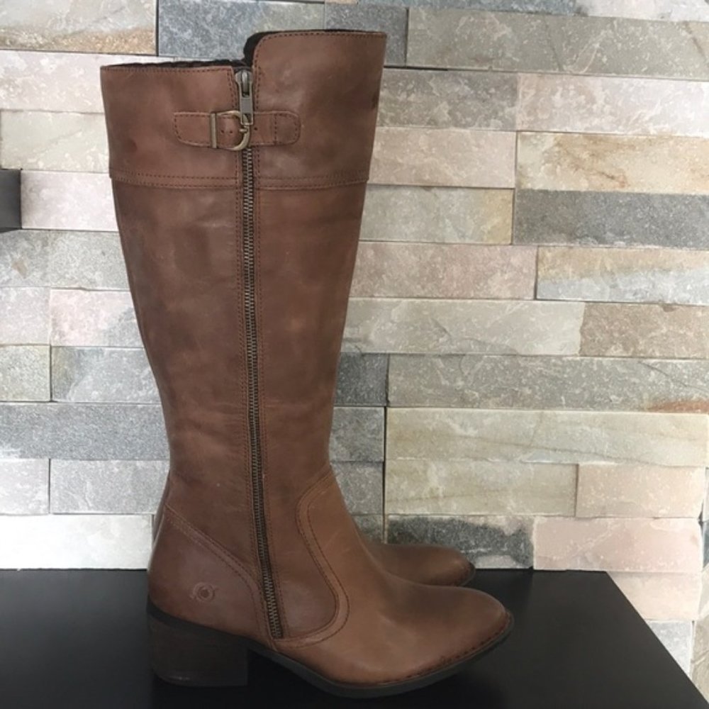 Born Fannar Leather Knee High Boot Wide Calf - Picture 5 of 13